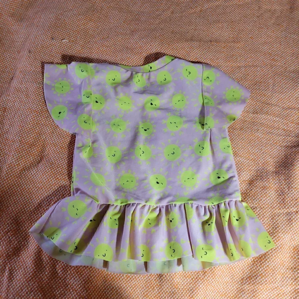 Cat & Jack Girls Swimsuit Top Pink And Yellow Sun's Size 18M